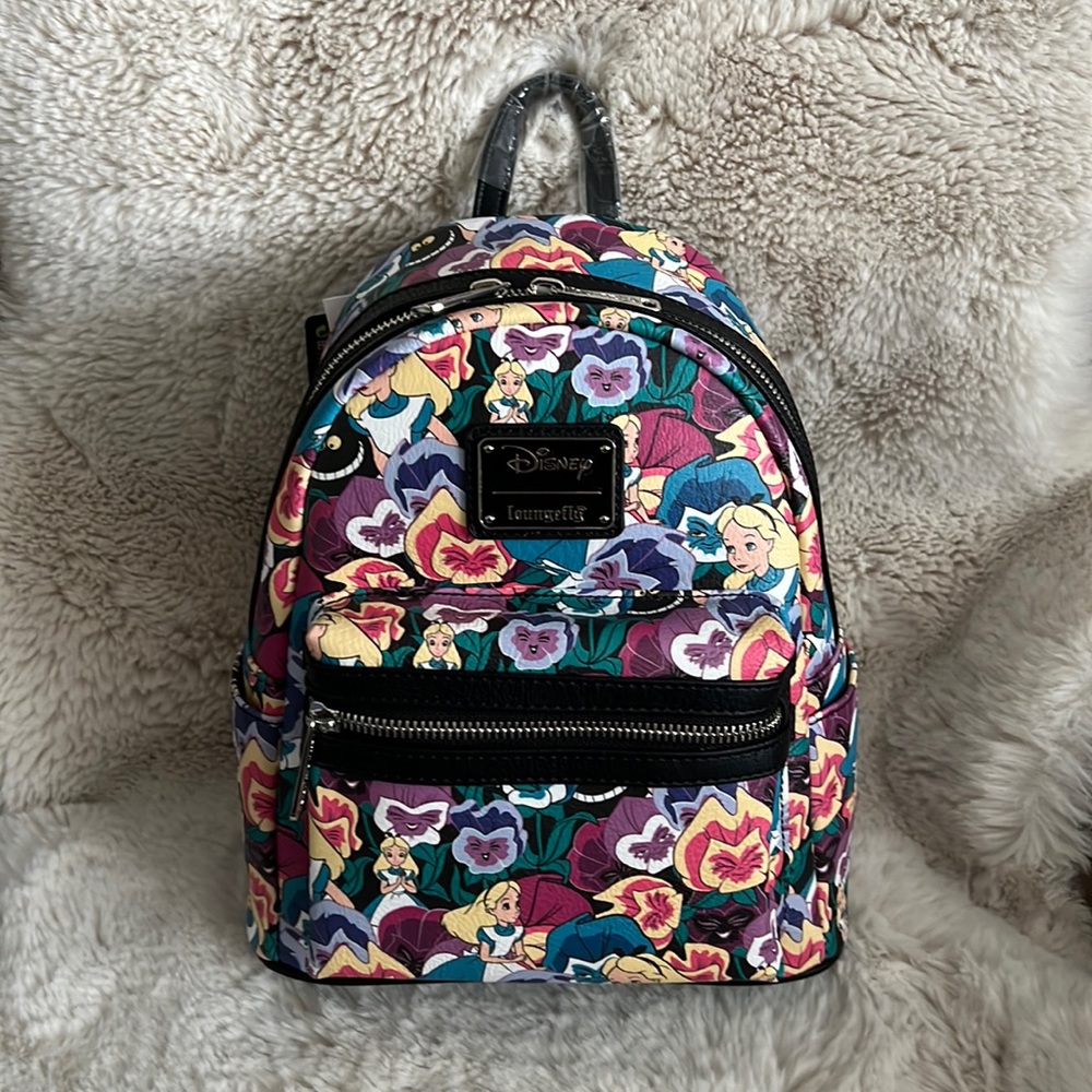 Alice in Wonderland wild flowers Loungefly mini backpack
